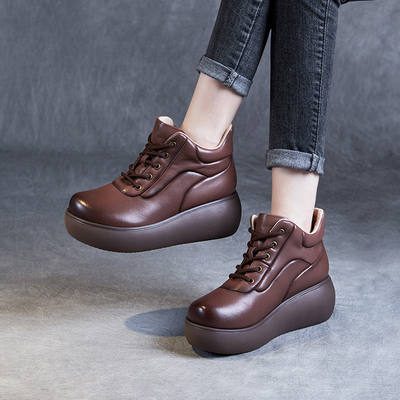 至美马丁靴头层猪皮橡胶发泡短靴