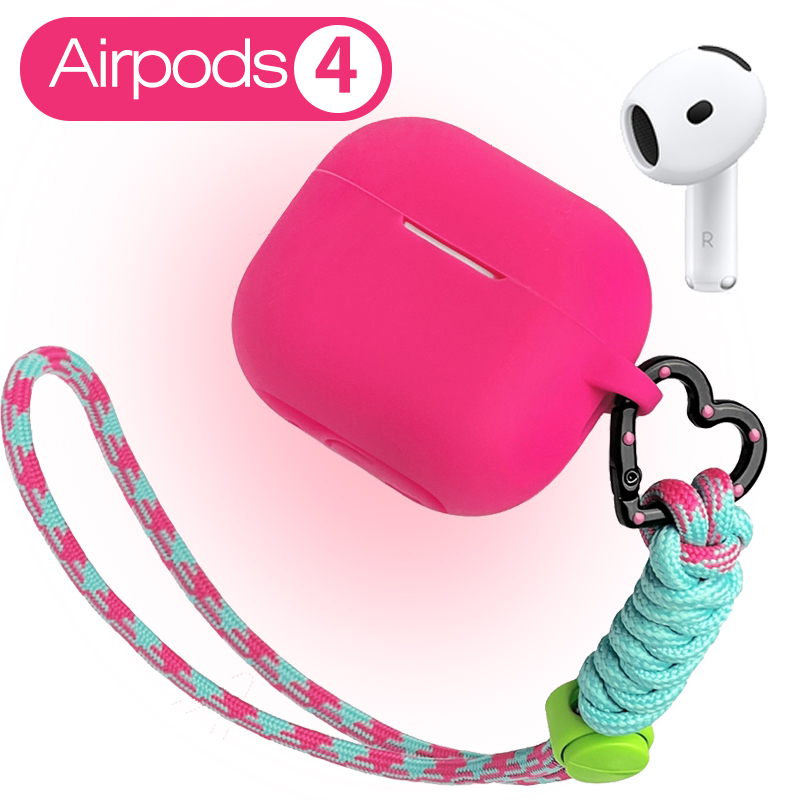 新款airpods4保护套airpodsPro耳机套2代3代适用于苹果蓝牙耳机保护壳全包软壳连体二粉色多巴胺个性小众一体