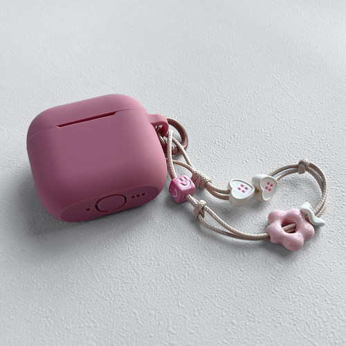 适用airpodspro3代保护套airpods4耳机壳2二代适用苹果蓝牙耳机壳四代三代粉色1代pro2盒软硅胶一体连防刮花