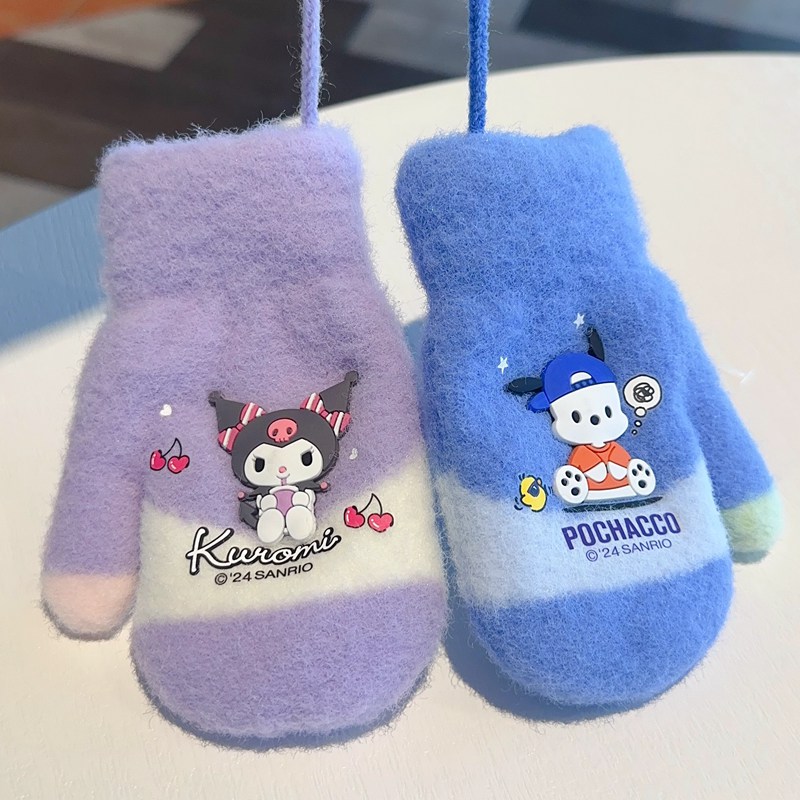 1-4岁幼儿小宝宝手套冬季加厚加绒包指男童女童卡通可爱超萌连指