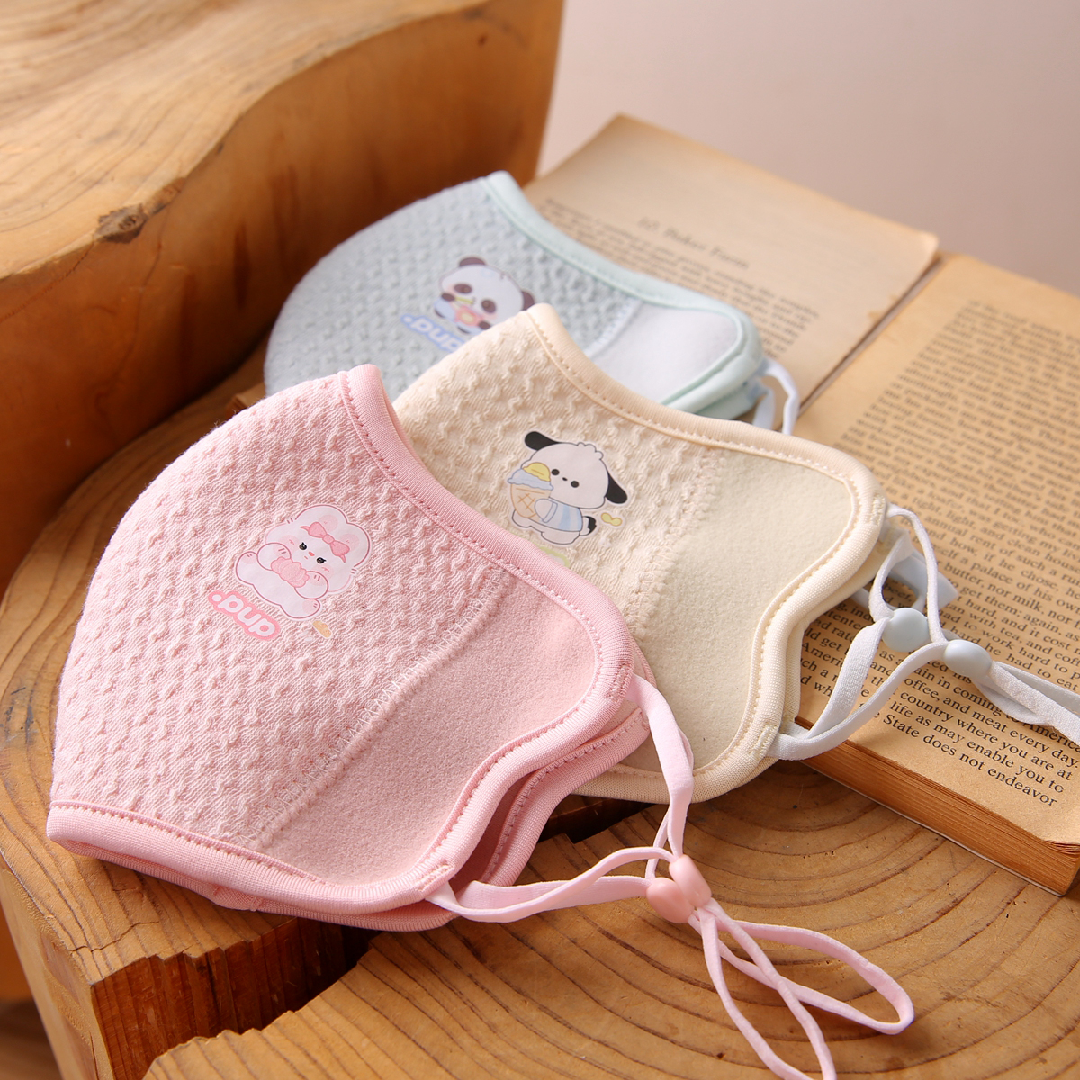 4-12岁儿童口罩纯棉防风透气秋冬季男童女孩学生卡通防寒口鼻面罩