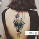 纹身贴防水女持久性感后背大图腾水墨荷花网红款 ins风肚子遮疤痕