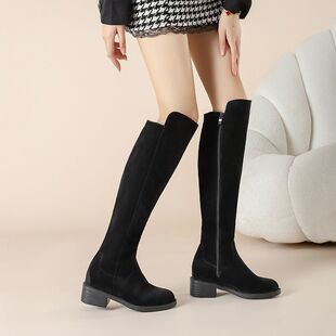 】弹力瘦瘦靴女骑士靴经典款小辣椒过膝长筒靴显瘦内增高长靴