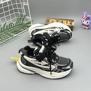 品质男女童运动鞋2026新款春夏网面老爹纽扣鞋子防滑贴片底