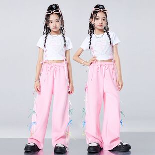 女童街舞潮装嘻哈女孩jazz舞蹈比赛表演服少儿模特走秀爵士潮服夏