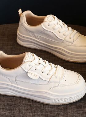 真皮小白鞋子女2026年秋季新款韩版ins潮百搭休闲平底鞋板鞋