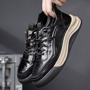 特卖休闲鞋男高级感男鞋运动男式板鞋真皮鞋子男百搭潮鞋英伦男鞋