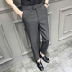 时尚 修身 时髦男式 款 休闲裤 质感免烫四季 裤 垂感男西裤 色西装