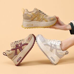 夏季7CM厚底鞋子女ins潮百搭网红同款软底透气增高休闲女鞋