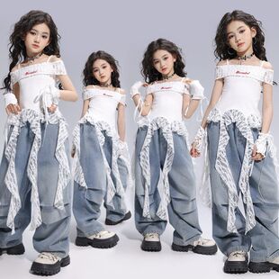 少儿爵士舞服装女童新款走秀辣妹装女团舞台装女孩街舞演出服