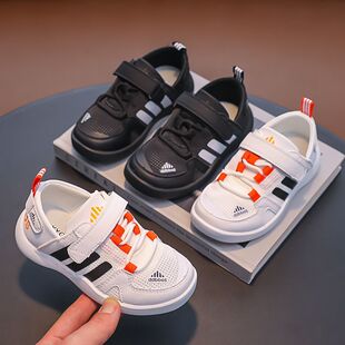 小白鞋女童运动鞋网鞋2026春夏新款透气软底网面春款男童鞋子