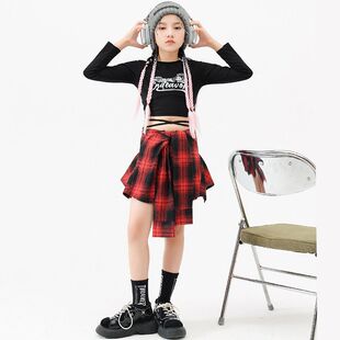 爵士舞演出服装女童韩版模特走秀套装少儿jazz流行舞表演潮服