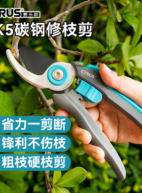 CYRUS赛乐斯剪刀-家用花艺植物树枝木枝雪柳月季SK5钢省力修枝剪