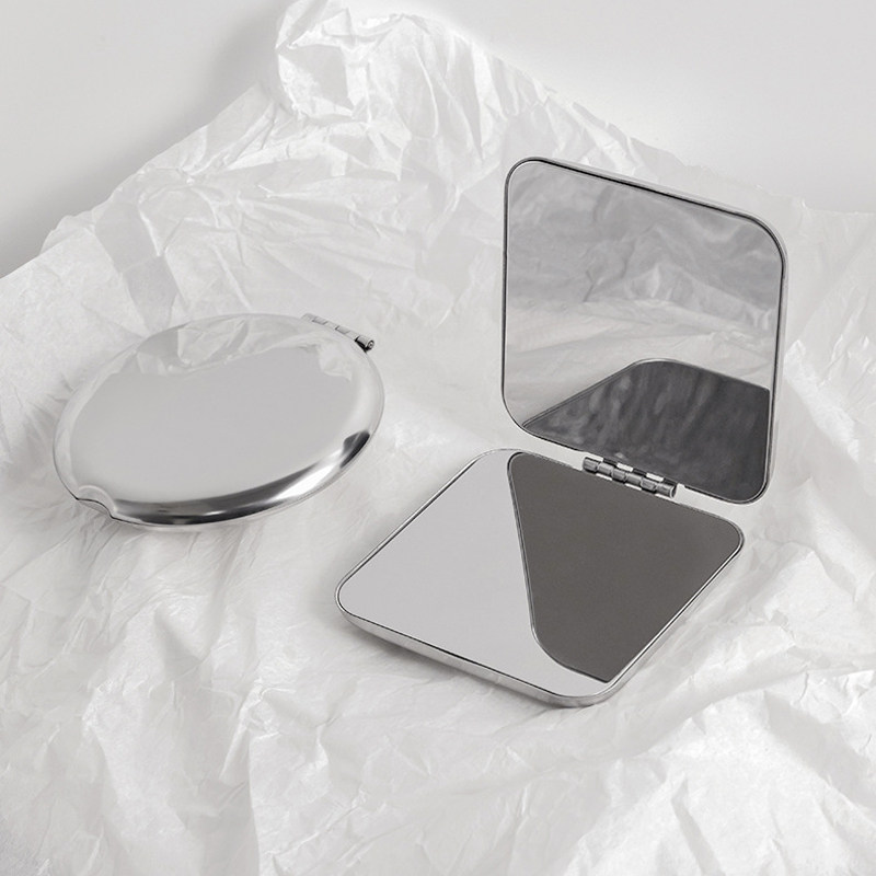 不锈钢随身化妆镜小镜子补妆镜
