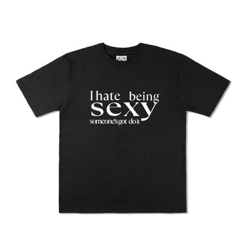 I hate being sexy趣味英文短袖T恤夏季宽松纯棉半袖小众设计