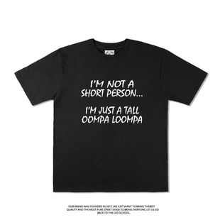 SHORT PERSON趣味英文短袖 T恤夏季 潮小众男女 纯棉半袖 NOT