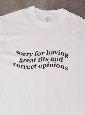 Correct opinions夏季新款短袖t恤宽松休闲纯棉百搭男女情侣