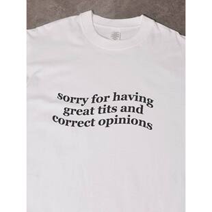Correct opinions夏季新款短袖t恤宽松休闲纯棉百搭男女情侣