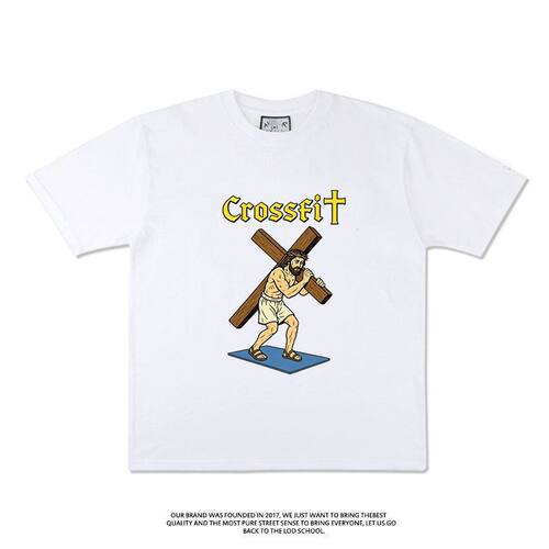 Crossfit趣味短袖T恤夏季纯棉半袖潮小众男女衣服欧美风潮