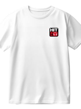 HITFM 887 纪念音乐广播logo纯棉休闲男女同款宽松上衣服短袖T恤