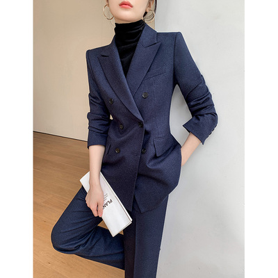 毛呢西装套装女高级感职业正装