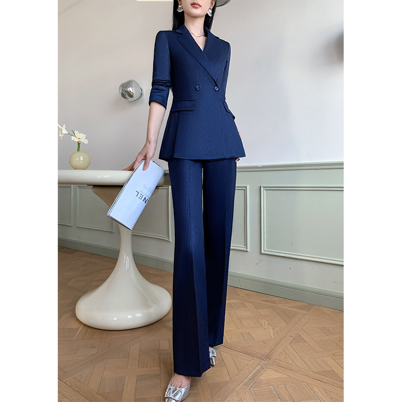 休闲西装套装女高端定制设计感轻奢高级感阔腿裤职业正装西服外套