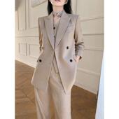 小个子高级感正装 女三件套阔腿裤 休闲西服外套 套装 职业马甲西装