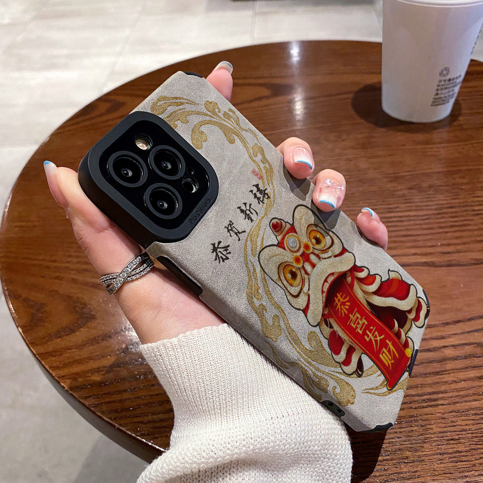 适用vivo Y97 Y93 Y85 Y83 Y81S Y77 Y76S Y73S Y71 Y70S手机壳Y55S Y33 Y30 Y15保护套翻毛皮秋冬款恭贺新禧