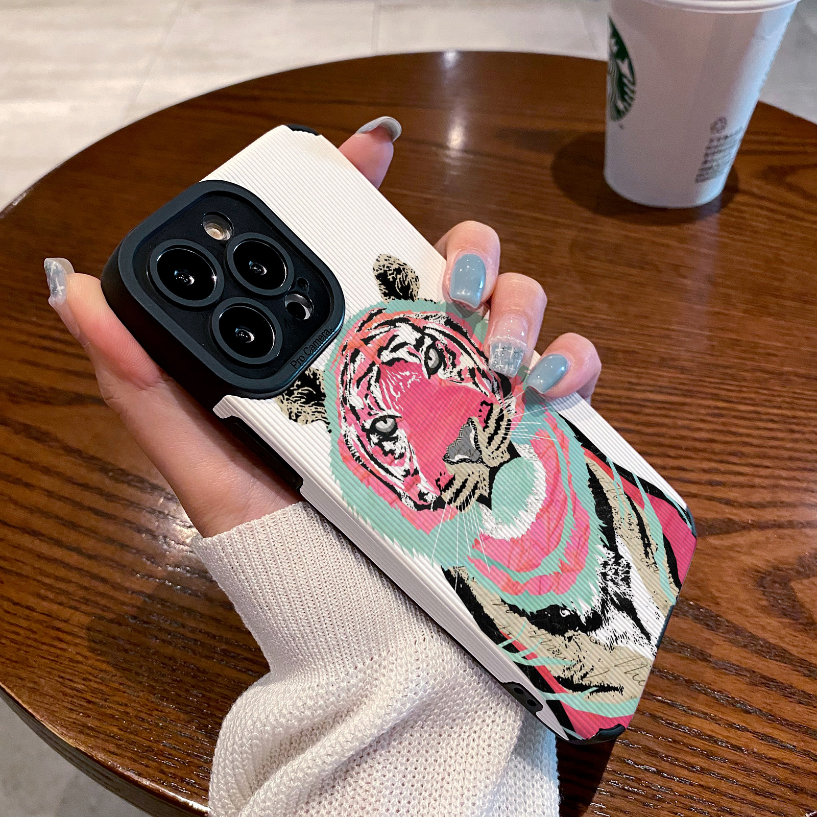 创意潮牌彩绘老虎适用vivo x90 60 x70 x80 x50 pro手机壳x27 x20 x23幻彩版 x80proplus保护套硅胶软壳男女