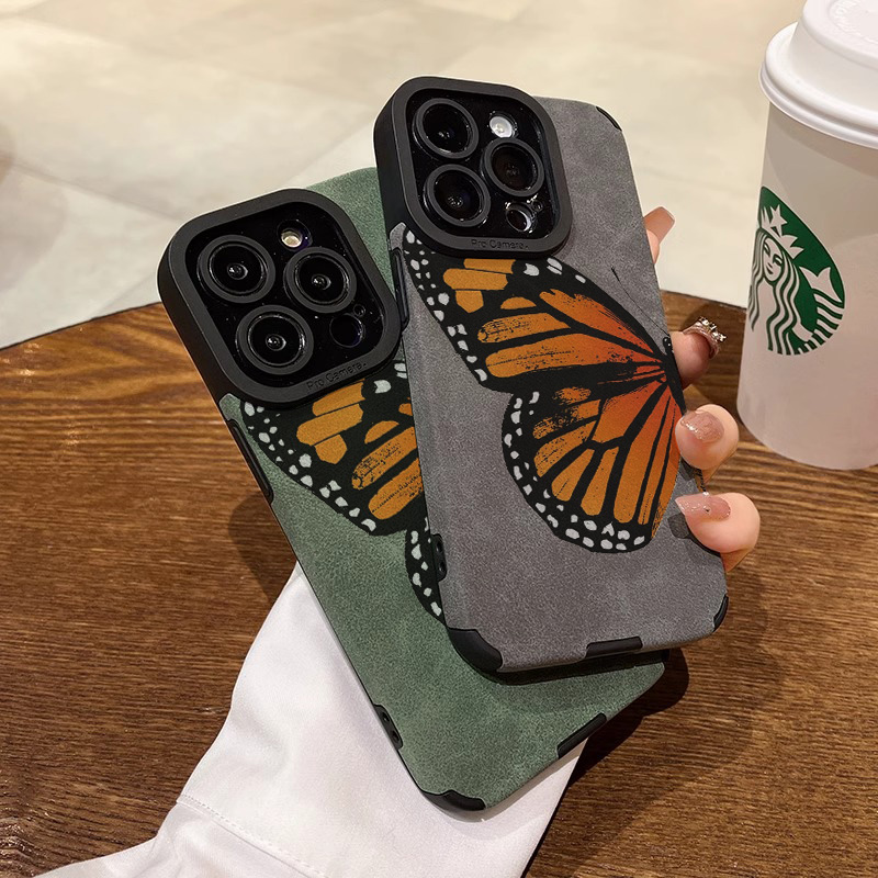 适用vivo s30手机壳s20 19 18 17 16e 15 12 10 pro新款s9硅胶皮质软防摔promini女翻毛皮绘画半边蝴蝶保护套