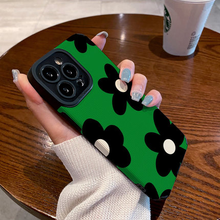 小众创意绿底花朵适用华为nova10 9 8 7 6 pro nova 9se 10 pro手机壳nova 5 4e 3i 7se保护套硅胶壳软女个性