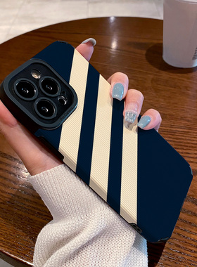 适用vivo Y97 Y93 Y85 Y83 Y81S Y77 Y76S Y73S Y71 Y70S手机壳Y55S Y33 Y30 Y15保护套小众创意拼接白色条纹