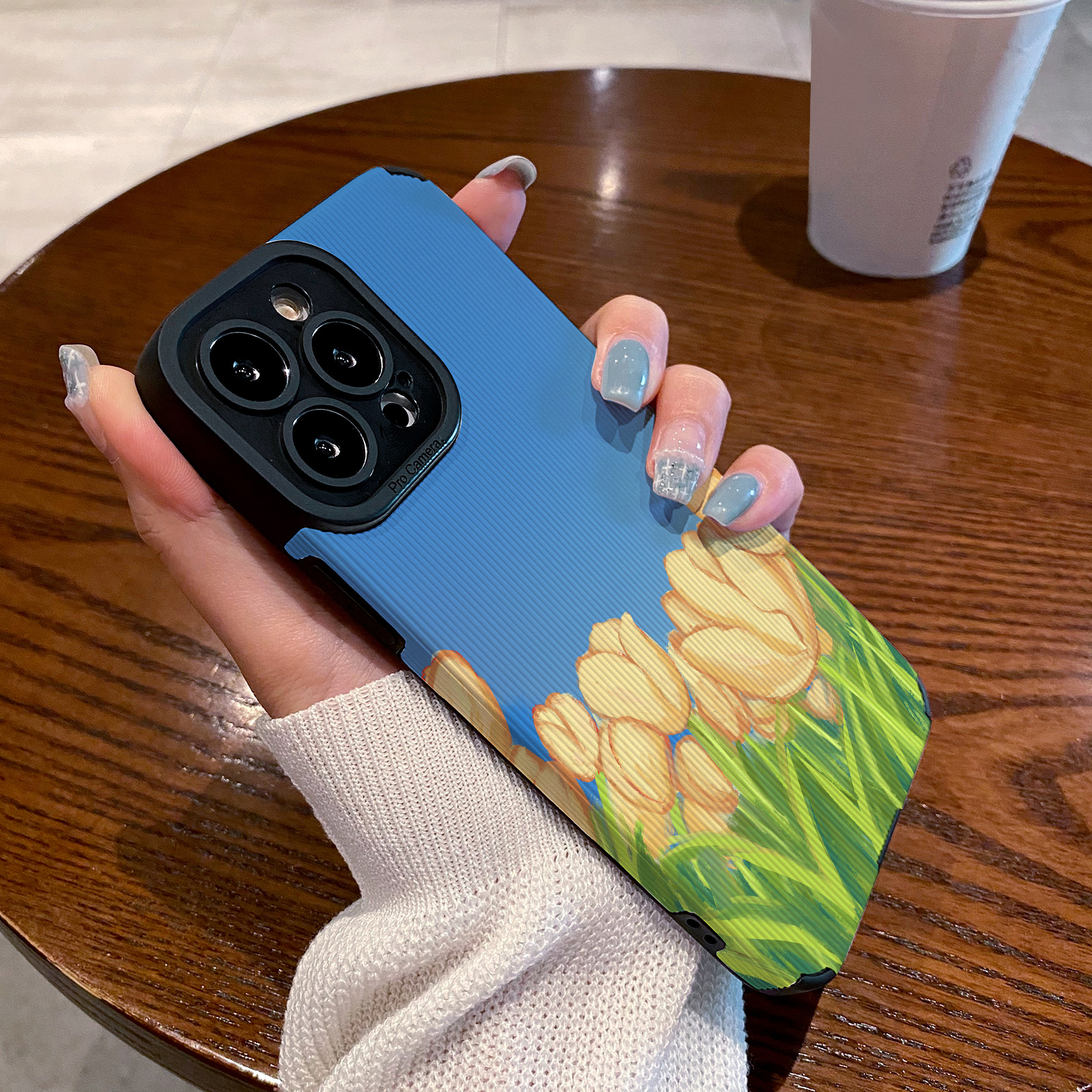 适用小米14 13pro 12 11 10 13ultra手机壳 12青春版14PRO皮质软9 17 10pro 11U保护套小众蓝色抽象油画花朵