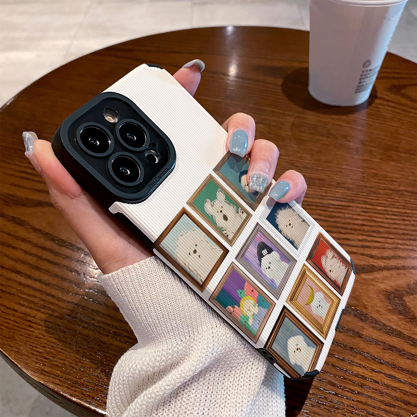 适用OPPO reno15手机壳reno14/13/12/11/10/9/8/7/6/5新款pro+硅胶皮质软防摔高级感保护套油画相框潦草小狗