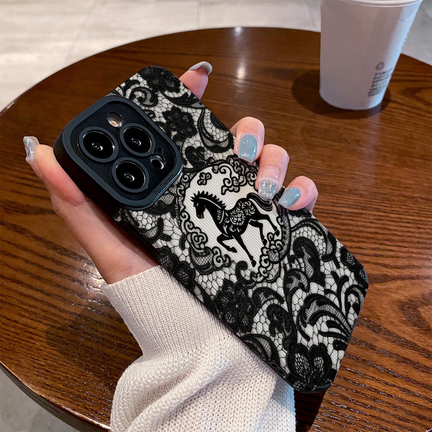 适用vivo iqoo neo10手机壳iqoo15/13/11/9新款防摔neo9/8/7竞速版6se/5硅胶z9turbo+保护套黑色花纹蕾丝马年