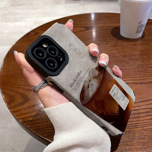 适用华为荣耀600 500 400 300 200 100 90 80 70se 60 50 pro手机壳新款翻毛皮冰美式黑咖啡magic8/7软保护套