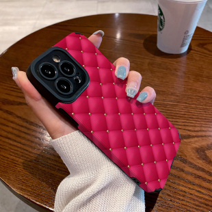 小众个性红色格子适用苹果15 iphone14 13 12 pro max手机壳iphoneX 18 Xsmax 16plus XR保护套硅胶壳软男女