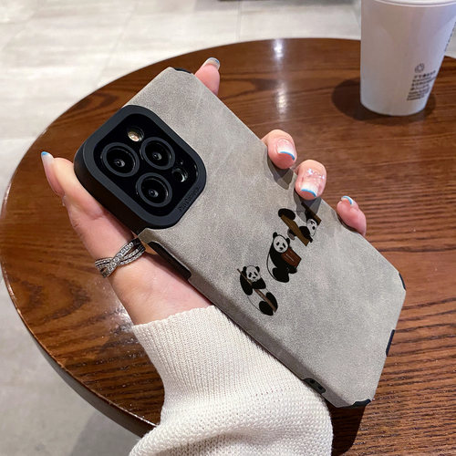 适用vivo Y97 Y93 Y85 Y83 Y81S Y77 Y76S Y73S Y71 Y70S手机壳Y55S Y33 Y30 Y15保护套翻毛皮秋冬款三只熊猫