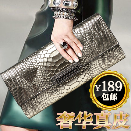 真皮手拿包女士头层牛皮信封手包欧美时尚手抓包大容量名媛夹包潮