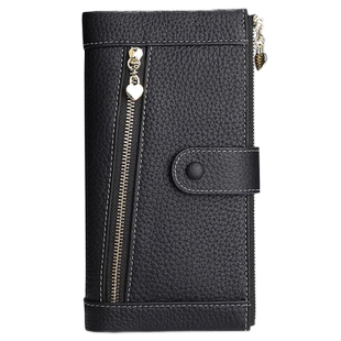 多卡位钱夹软牛皮2025新款双拉链袋大钞夹真皮两折长款钱包女百搭