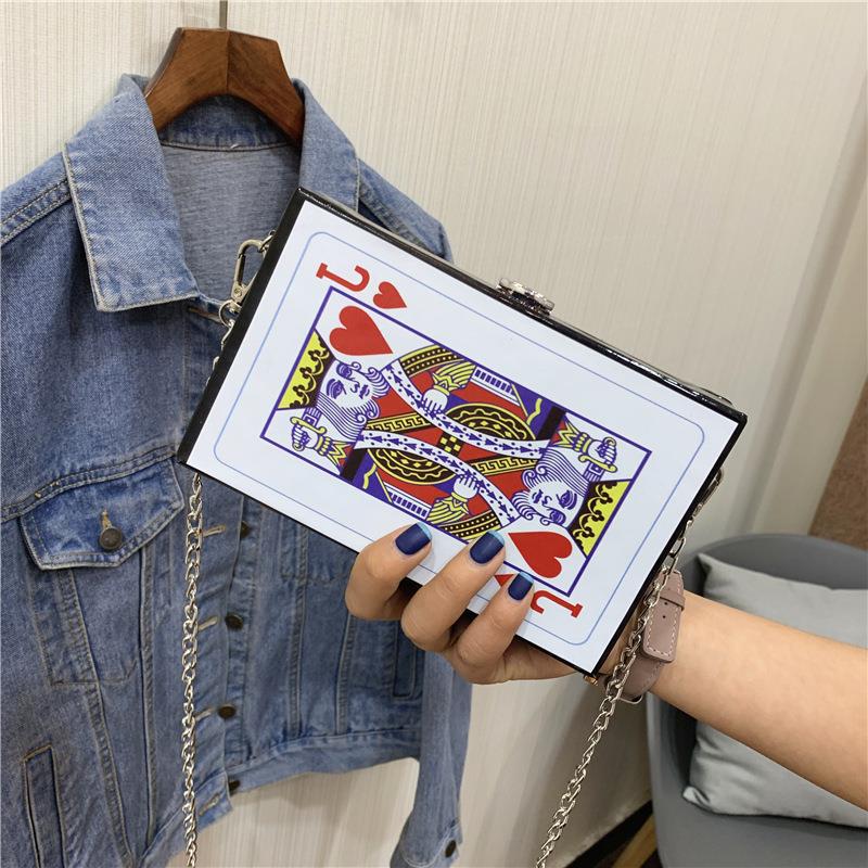 个性扑克牌包链条韩版小包