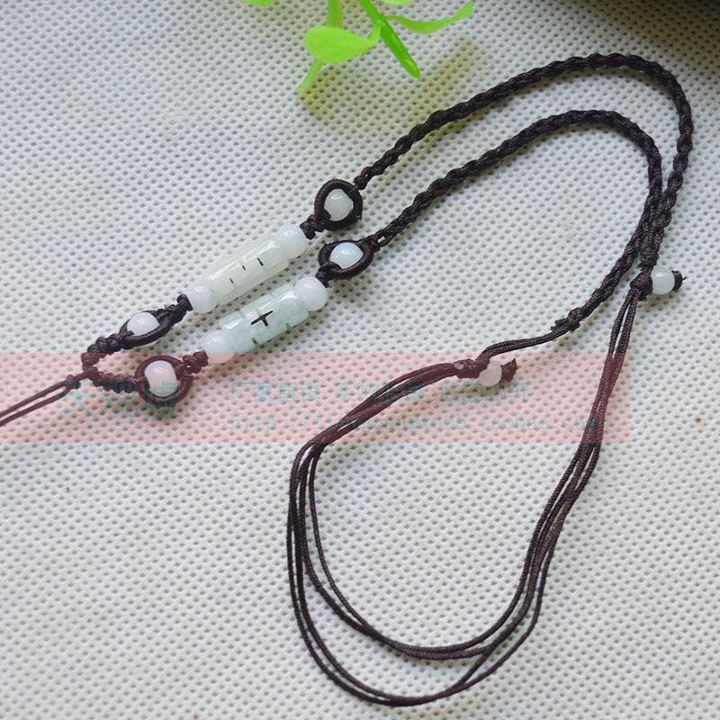 高档翡翠雕花珠玉珠编织4股项链绳 双线圈款 珠宝玉器吊坠绳工厂