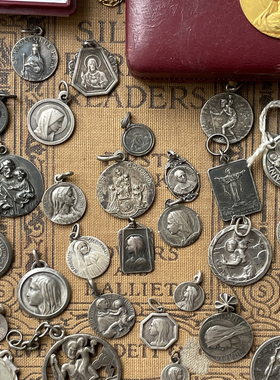 vintage中古古董银圆牌纯银吊坠