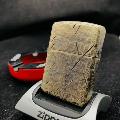 zippo盔甲手工雕刻煤油打火机