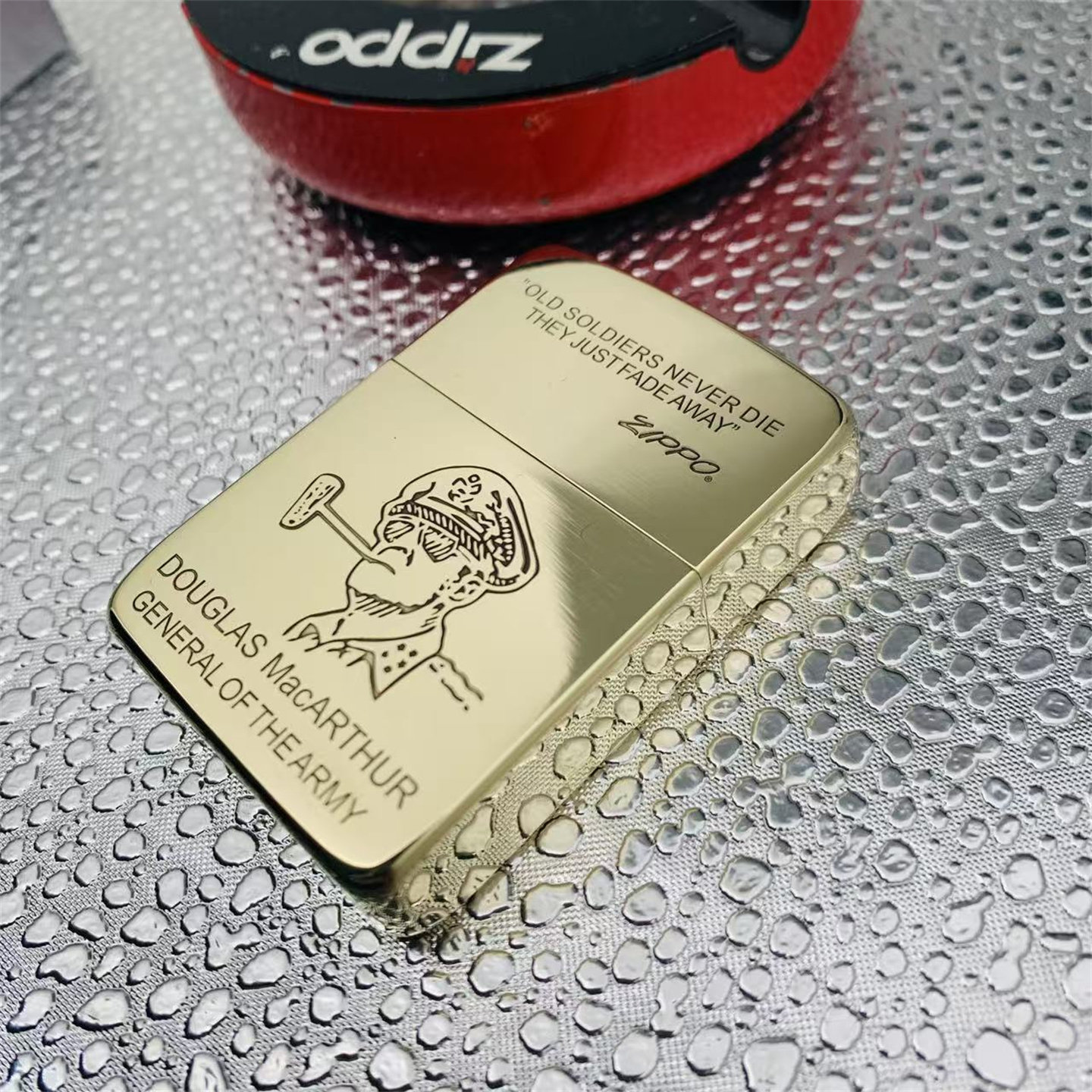 正品ZIPPO防风煤油打火机纯铜1941雕刻麦克阿瑟经典男士收藏送礼