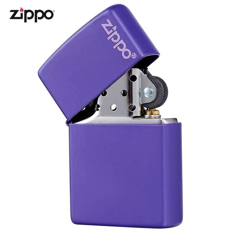 左云正版ZIPPO煤油防风打火机 美版 紫色哑漆标志237ZL 男士礼品