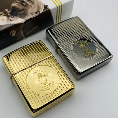 ZIPPO镀金铜收藏GGB煤油打火机