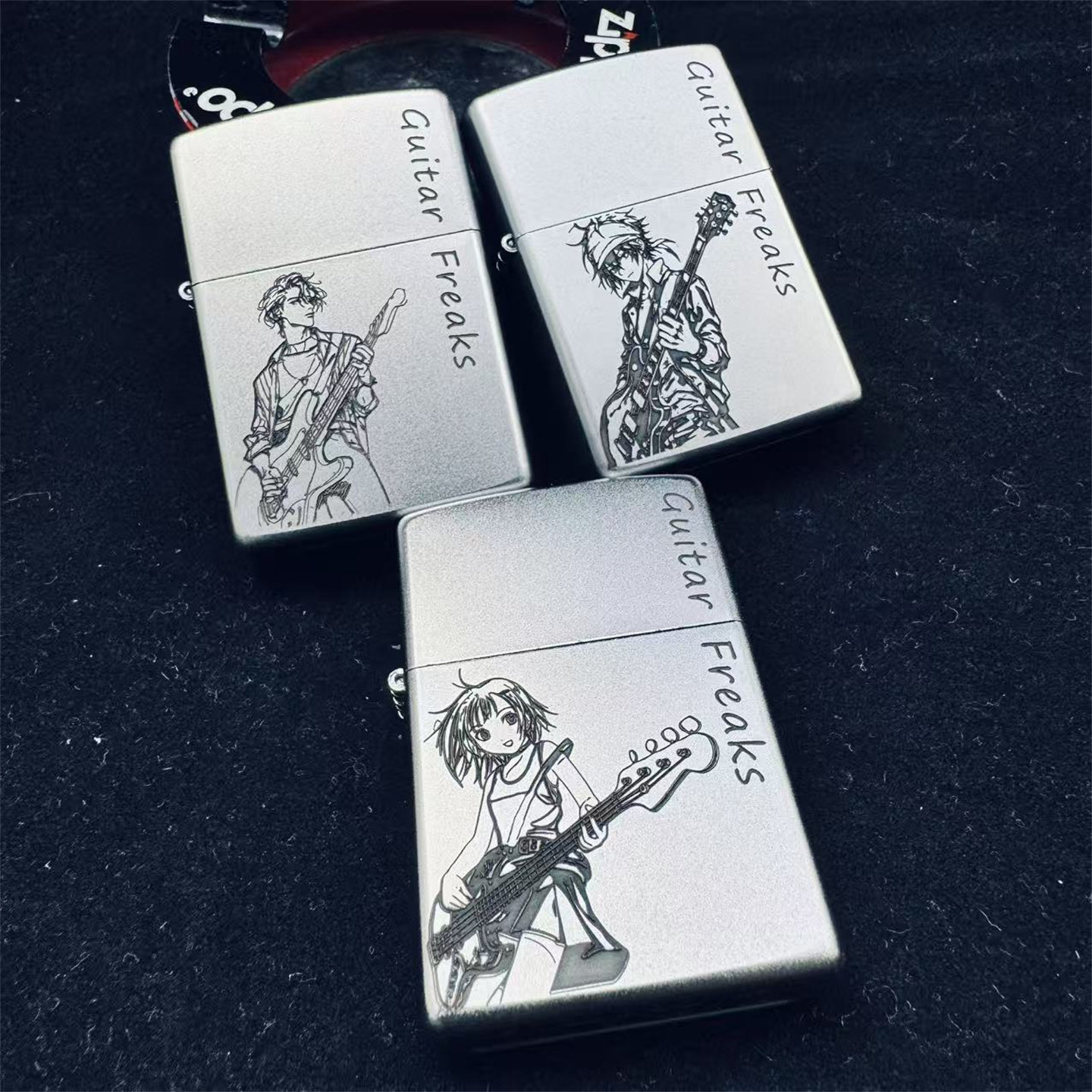 正品ZIPPO防风煤油打火机磨砂雕刻热爱音乐狂人吉他 收藏情人送礼