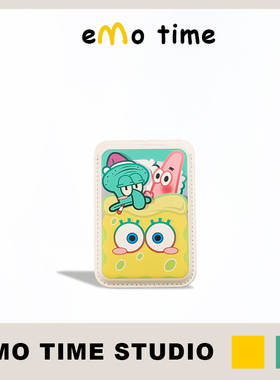 emo原创海绵宝宝手机磁吸卡包个性创意适用安卓苹果门禁证件收纳