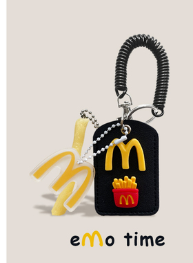 emo原创黑麦门禁卡套钥匙扣包包挂件男女百搭配饰情侣礼物便携套